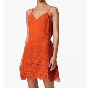 Allsaints Zariah wrap dress orange size 6